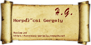 Horpácsi Gergely névjegykártya